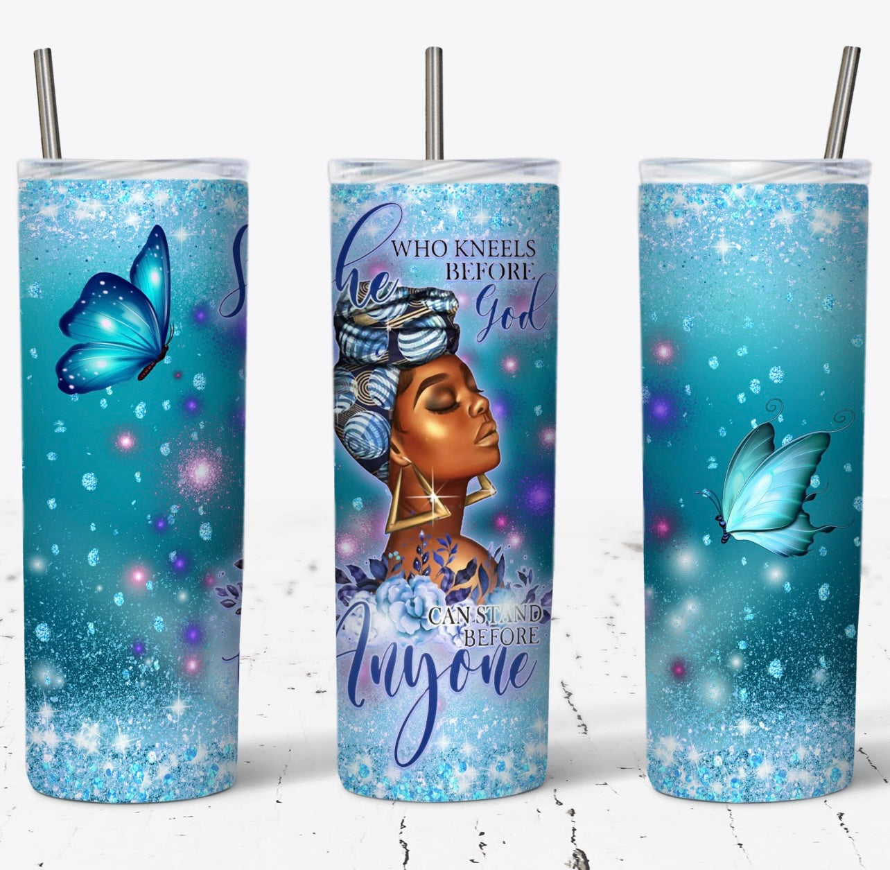 A Woman that love God tumbler keep your beverage, hot or cold ￼