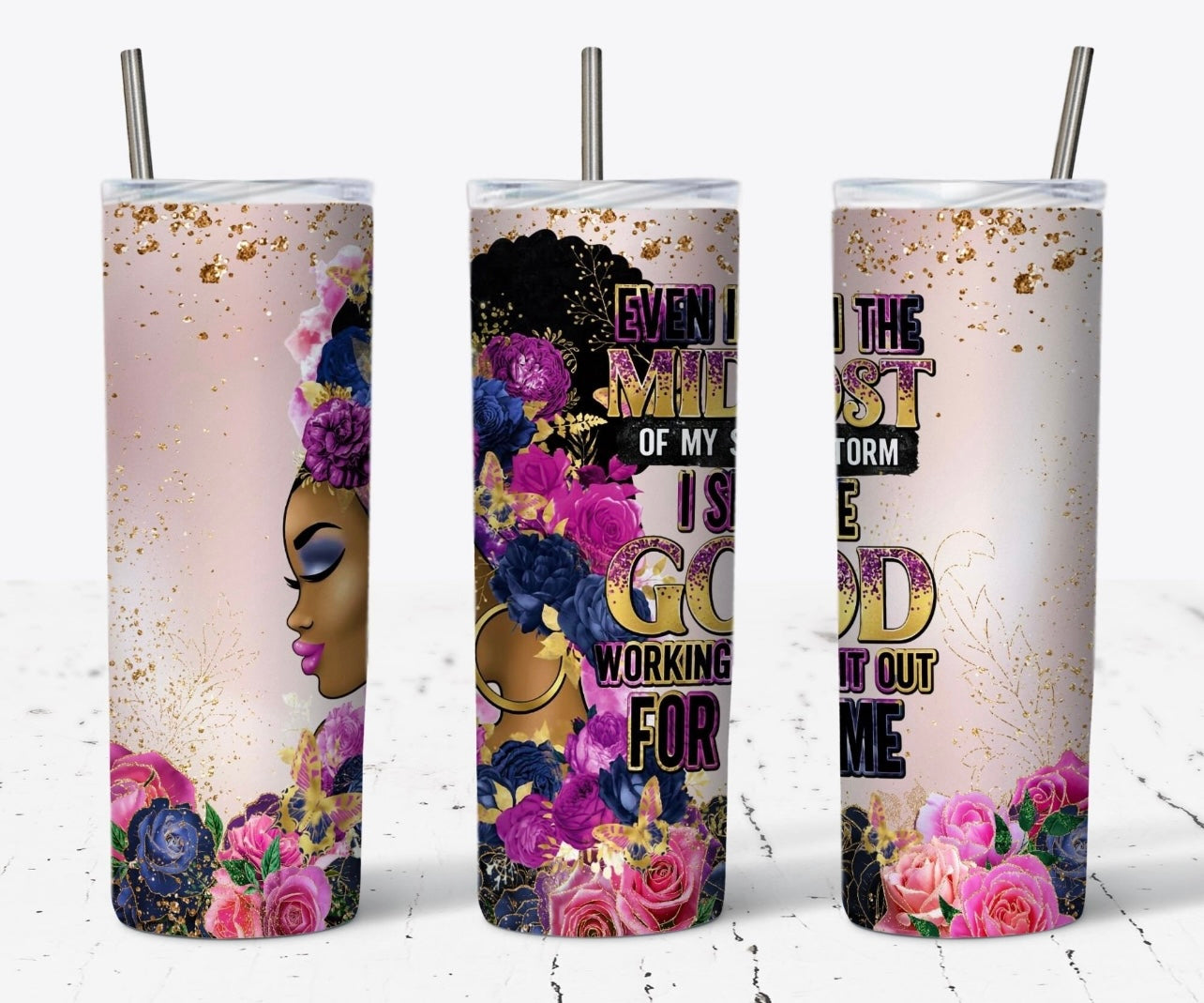 A Woman that love God tumbler keep your beverage, hot or cold ￼