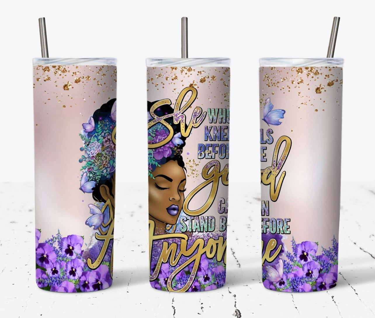 A Woman that love God tumbler keep your beverage, hot or cold ￼